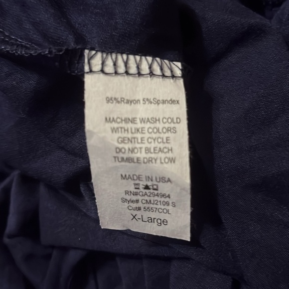 Hello MIZ Navy Smocked Square-Neck Wide-Leg Jumpsuit - Picture 4 of 4